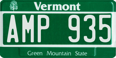 VT license plate AMP935