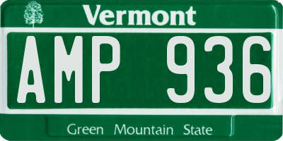 VT license plate AMP936