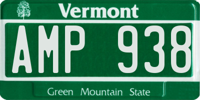 VT license plate AMP938
