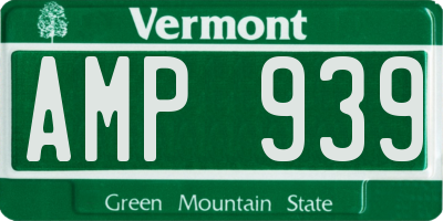 VT license plate AMP939