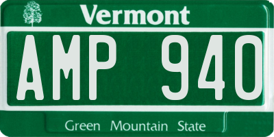 VT license plate AMP940