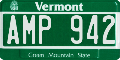 VT license plate AMP942