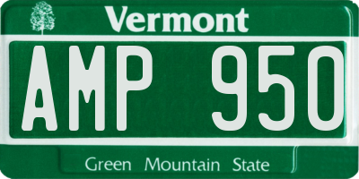 VT license plate AMP950