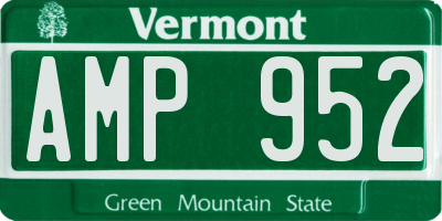 VT license plate AMP952