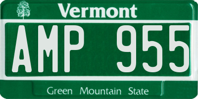 VT license plate AMP955