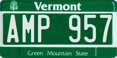 VT license plate AMP957
