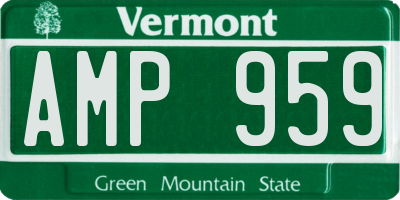 VT license plate AMP959