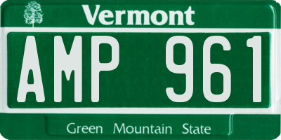 VT license plate AMP961