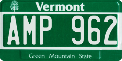 VT license plate AMP962