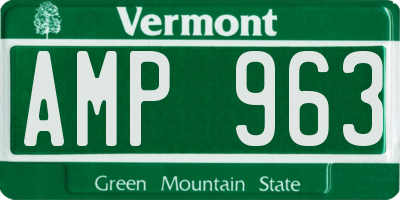 VT license plate AMP963