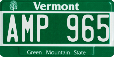 VT license plate AMP965