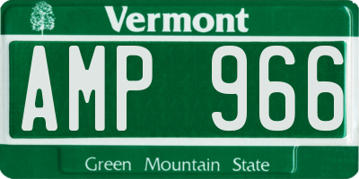 VT license plate AMP966