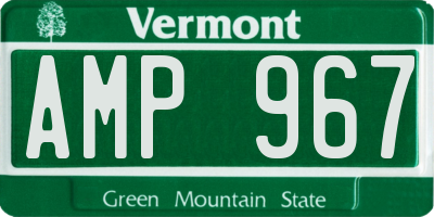 VT license plate AMP967