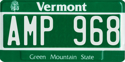 VT license plate AMP968