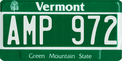 VT license plate AMP972