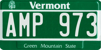 VT license plate AMP973