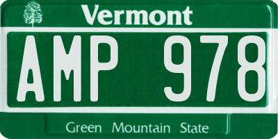 VT license plate AMP978