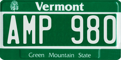 VT license plate AMP980