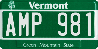 VT license plate AMP981