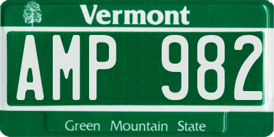 VT license plate AMP982