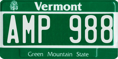 VT license plate AMP988