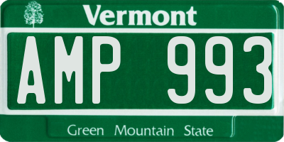 VT license plate AMP993