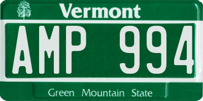 VT license plate AMP994