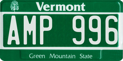VT license plate AMP996