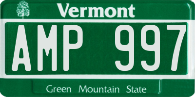 VT license plate AMP997
