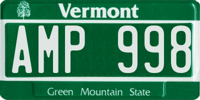 VT license plate AMP998