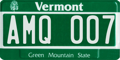 VT license plate AMQ007