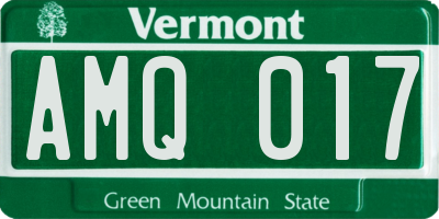 VT license plate AMQ017
