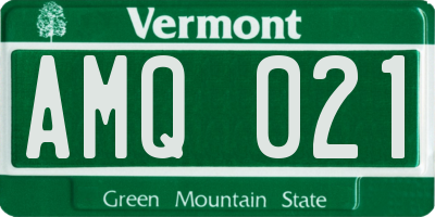 VT license plate AMQ021