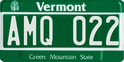 VT license plate AMQ022