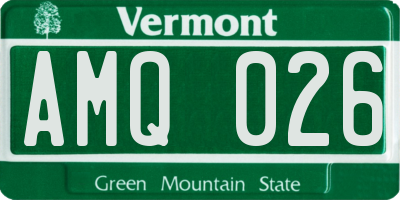 VT license plate AMQ026