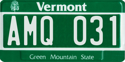 VT license plate AMQ031