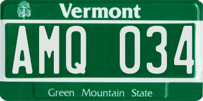VT license plate AMQ034