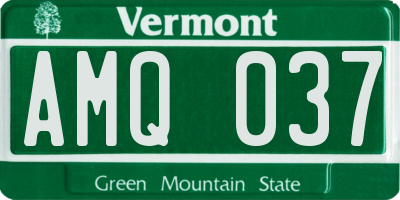 VT license plate AMQ037