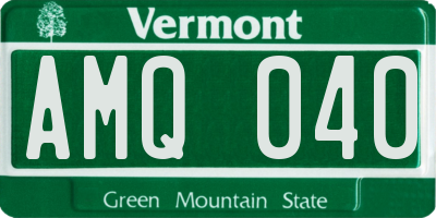 VT license plate AMQ040