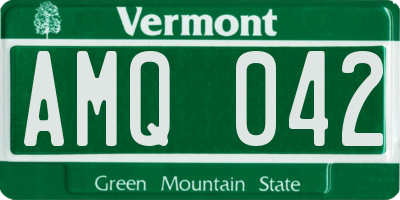 VT license plate AMQ042
