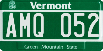 VT license plate AMQ052