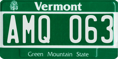 VT license plate AMQ063