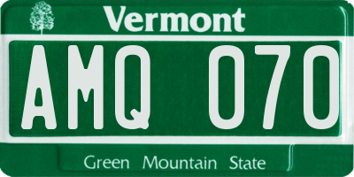 VT license plate AMQ070