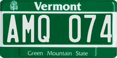 VT license plate AMQ074