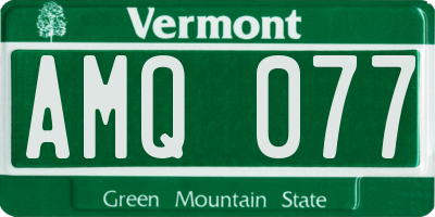 VT license plate AMQ077