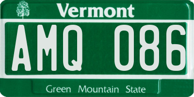 VT license plate AMQ086