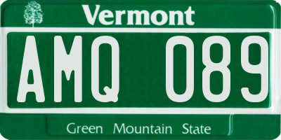 VT license plate AMQ089
