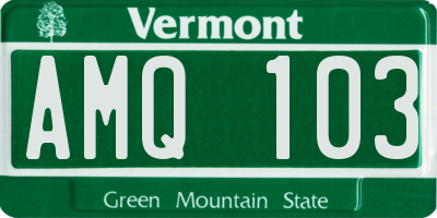 VT license plate AMQ103