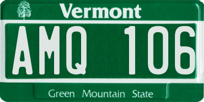 VT license plate AMQ106