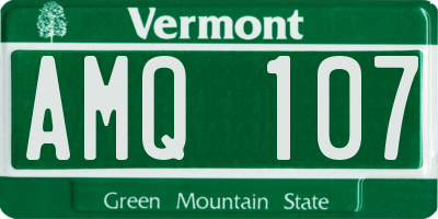 VT license plate AMQ107